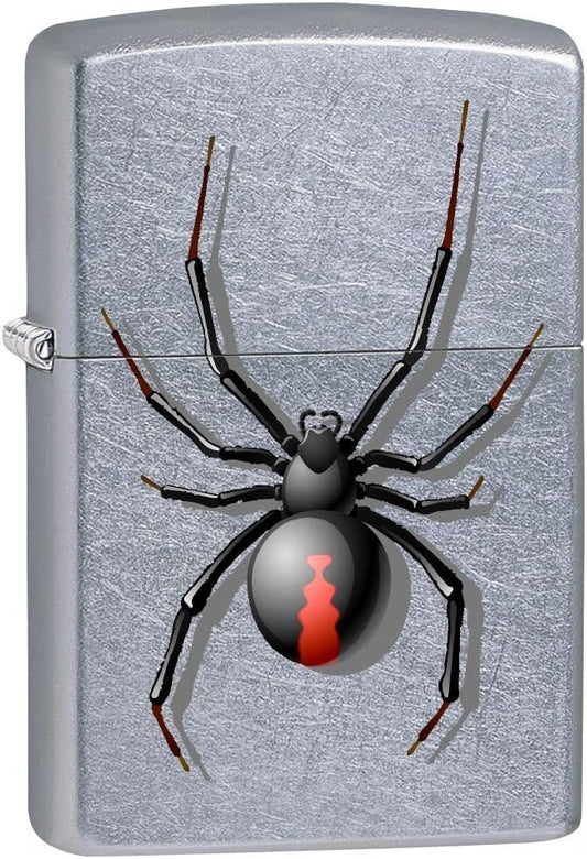 Zippo Black Widow Spider Design, Brushed Chrome Lighter #200SPIDERDESIGN