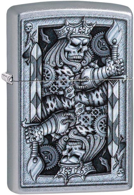 Zippo Steampunk King of Spades Design, Street Chrome Lighter #29877