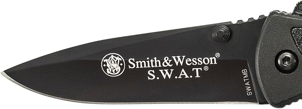 Smith and Wesson S.W.A.T. Drop Point Black- Box Assisted Opening Knife #SWATMB