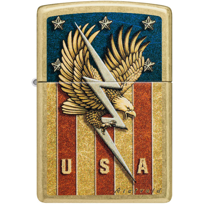 Zippo Rietveld USA Eagle Design, Street Brass Lighter #47110