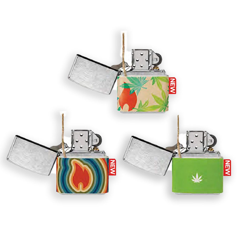 Zippo Hemp Wick Lighter Sleeve with 5 Ft Hemp Wick, 1-Pc Random Design #60065