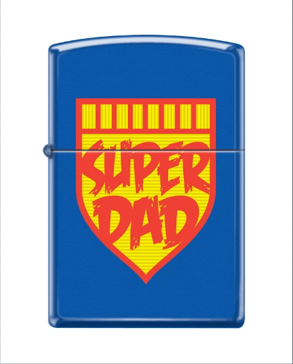 Zippo Super Dad, Royal Blue Matte Lighter #229SUPERDAD