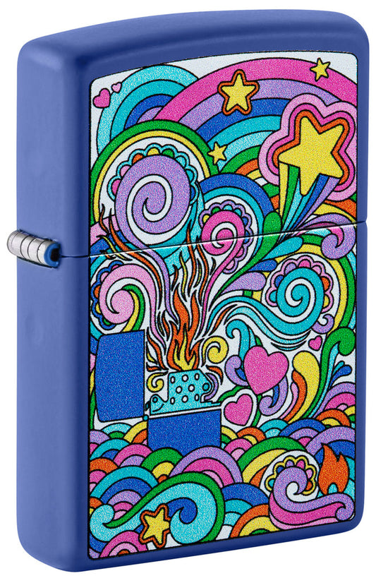 Zippo Abstract Zippo Design. Royal Blue Matte Lighter #48955