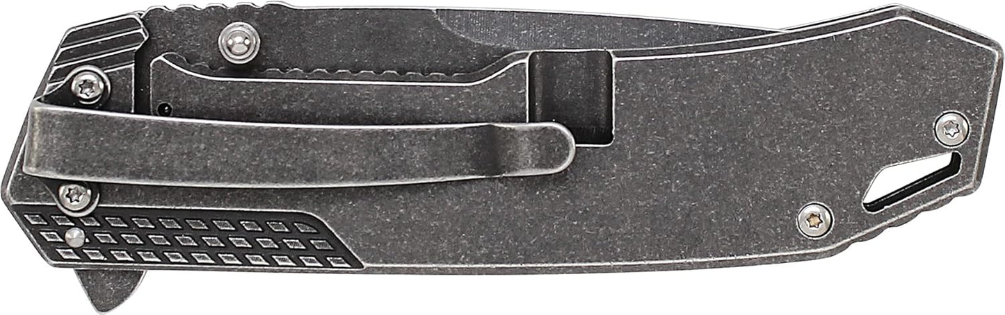 Smith and Wesson Drop Stonewashed FDE Liner Lock Large Folding Knife #SW609