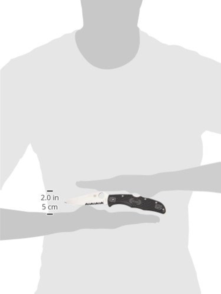 Spyderco Endura 4 Serrated Folding Knife, Wave VG-10, Black Handle #C10PSBK