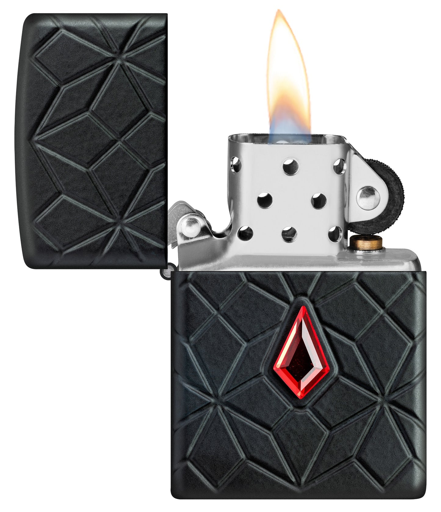 Zippo Armor Crystal Design Black Matte Crystal Attached #46756