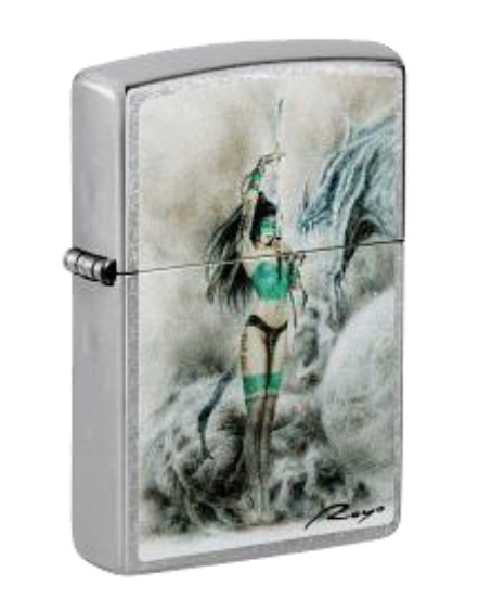Zippo Warrior Woman with Staff Design, Street Chrome Lighter #48665