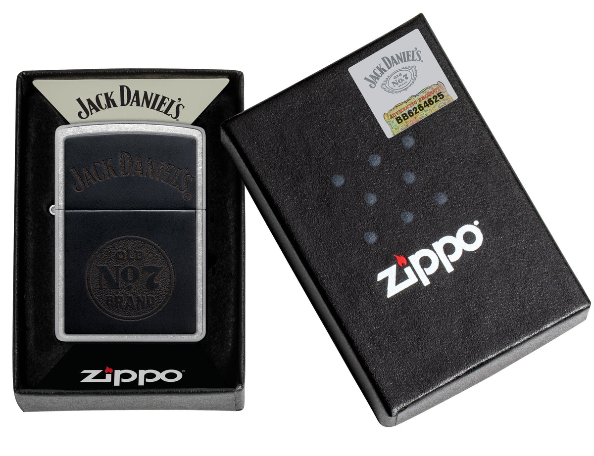 Zippo Jack Daniels Leather Emblem, Street Chrome Lighter #47417