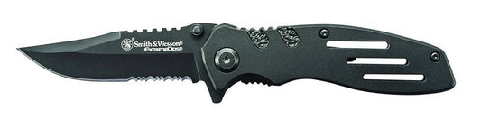 Smith & Wesson Extreme Ops Folding Knife, Black, Serrated #SWA24SCP