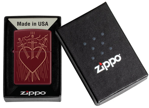 Zippo Three of Swords Design, Merlot Finish Lighter #46723