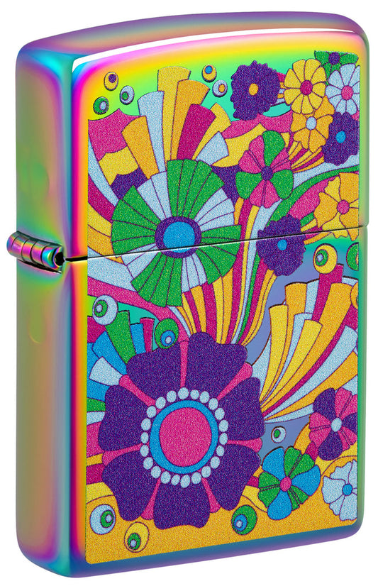 Zippo Vintage Flowers Hippie Retro Design, Multi Color Lighter #48997