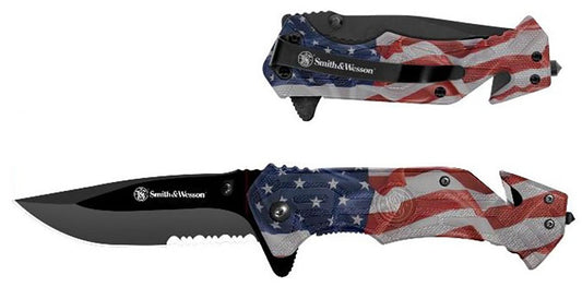 Smith and Wesson Americas Heroes Spring Assisted Folder Knife Combo Pack #1200646