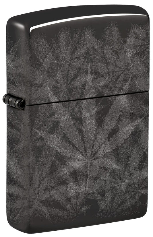 Zippo Cannabis 360 Design, High Polish Black Lighter #48924