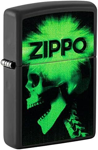 Zippo Cyber Skull Logo, Black Matte Lighter #48485