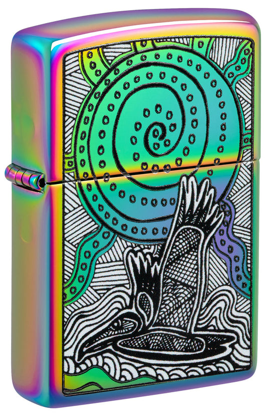 Zippo John Smith Gumbula Aboriginal Art Soaring Bird, Multi Color Lighter #48964