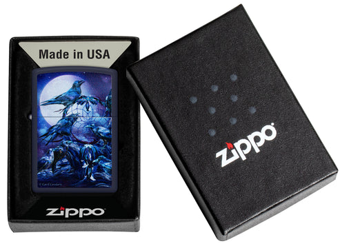 Zippo Carol Cavalaris Raven Dreams Design, Navy Matte Finish Lighter #46746