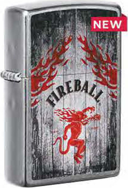 Zippo Fireball Whiskey, Street Chrome Windproof Lighter #49542