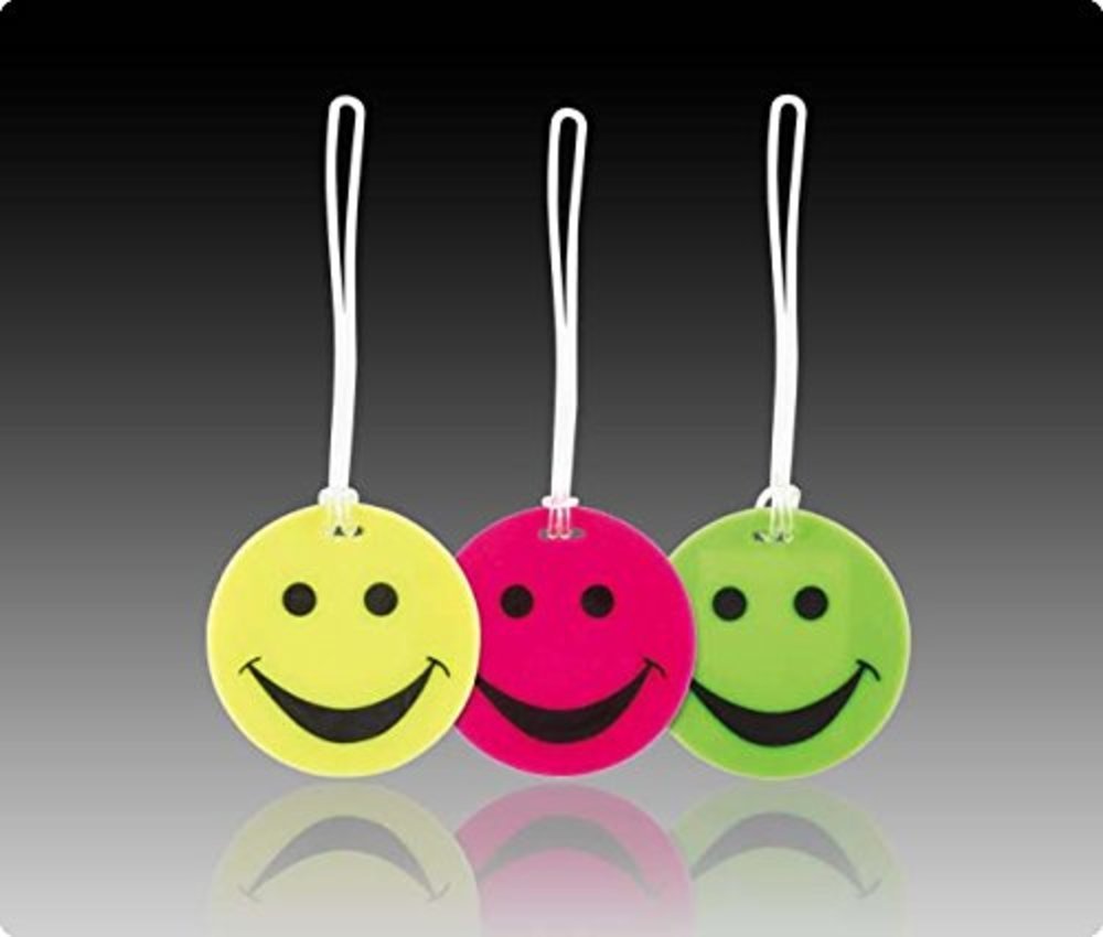 Lewis N. Clark Smiley Face Luggage Tags, Green #ID99GRN