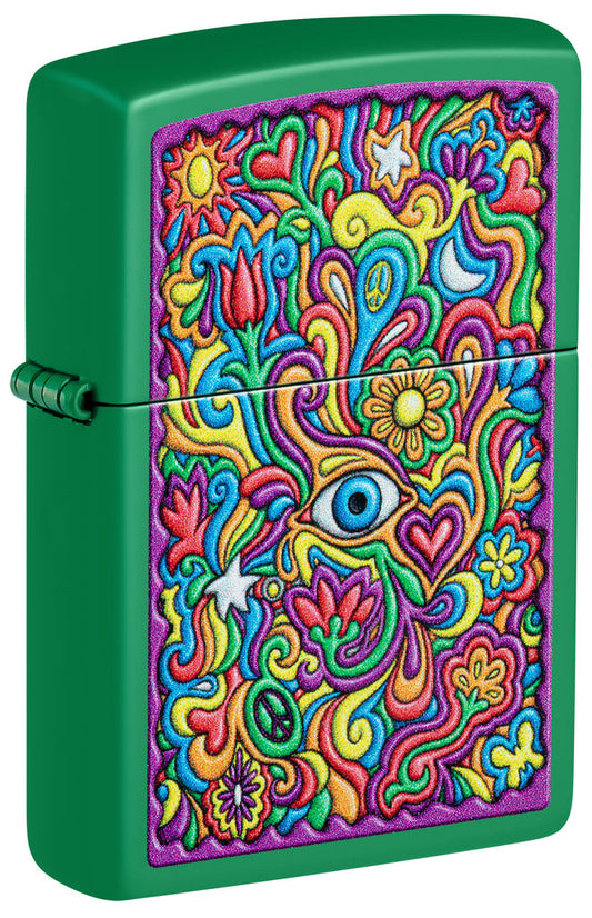 Zippo Trippy Design, Grass Green Matte Lighter #48957