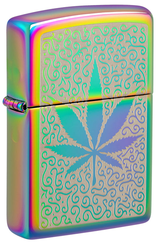 Zippo Cannabis Laser Engrave Design, Multi Color Lighter #48925