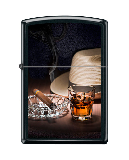 Zippo Cuban Rum and Cigar, Black Matte Lighter #218-095792