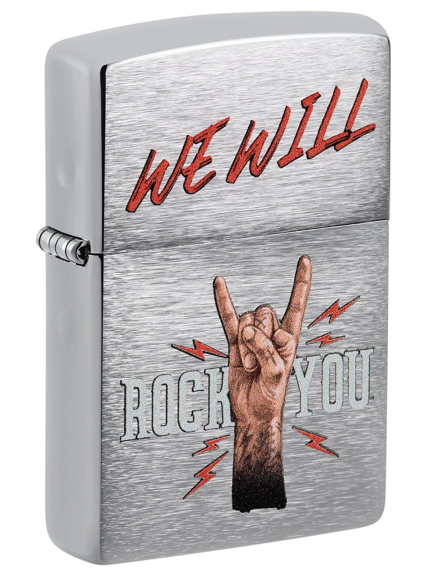 Zippo We Will Rock You Hand Sign, Street Chrome Lighter #48853