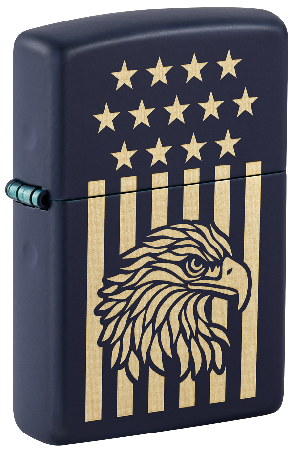 Zippo Eagle and Flag Design, Classic Navy Matte Lighter #47536