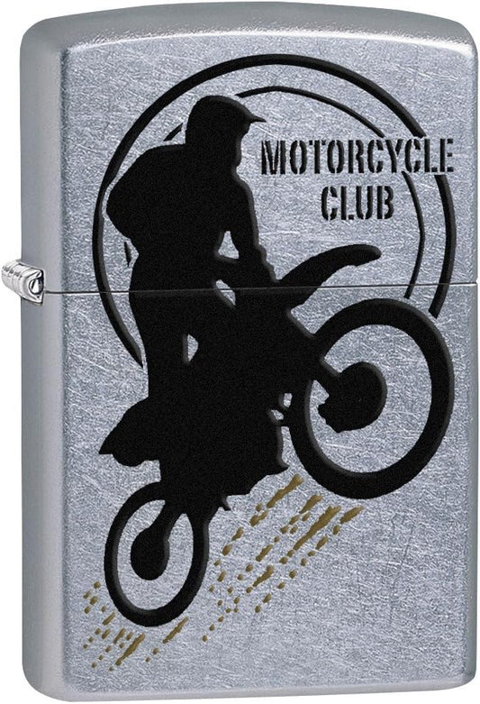 Zippo Motorbike Club Design, Classic Street Chrome Lighter #29695