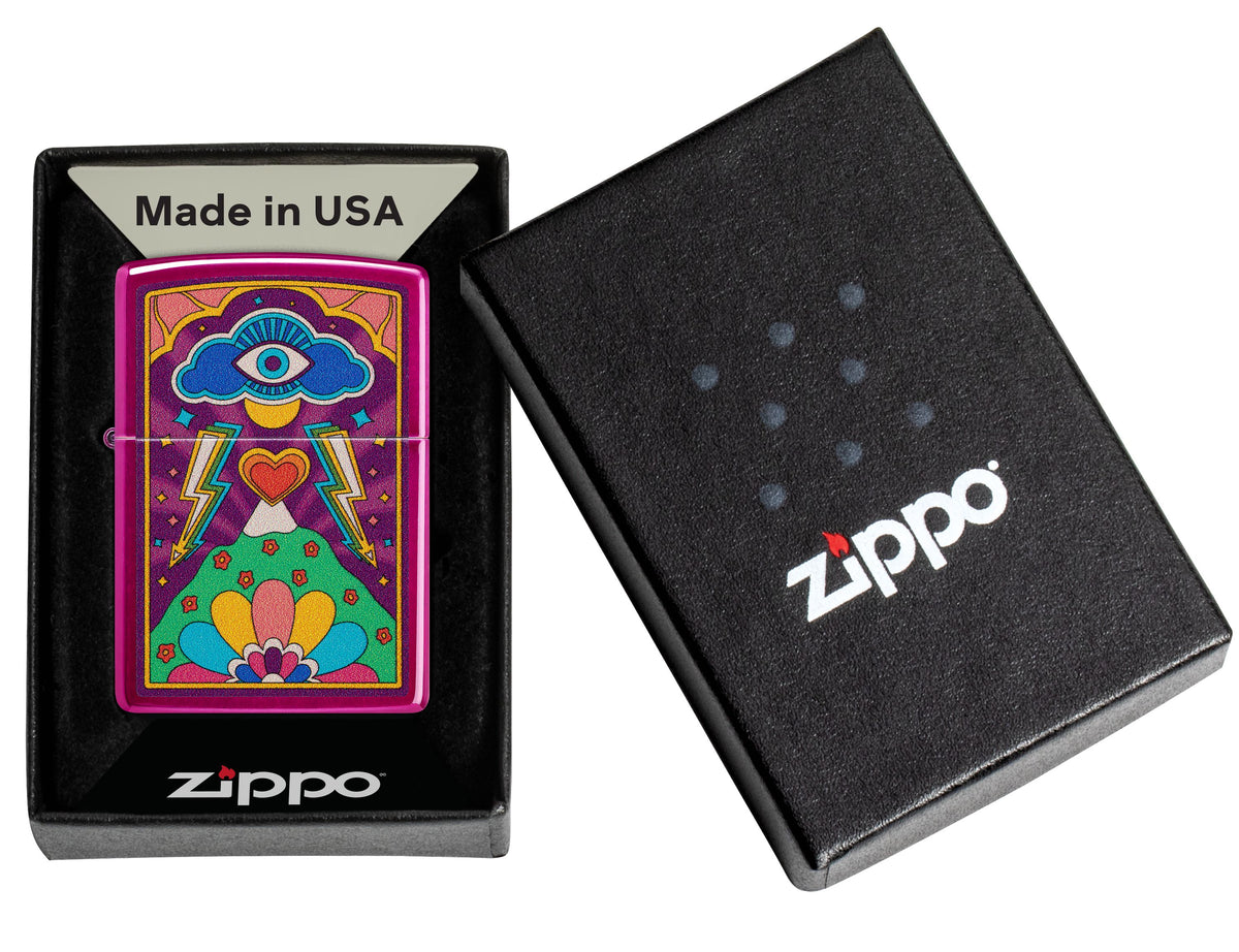 Zippo Psychedelic Eye, Candy Raspberry Lighter #47266