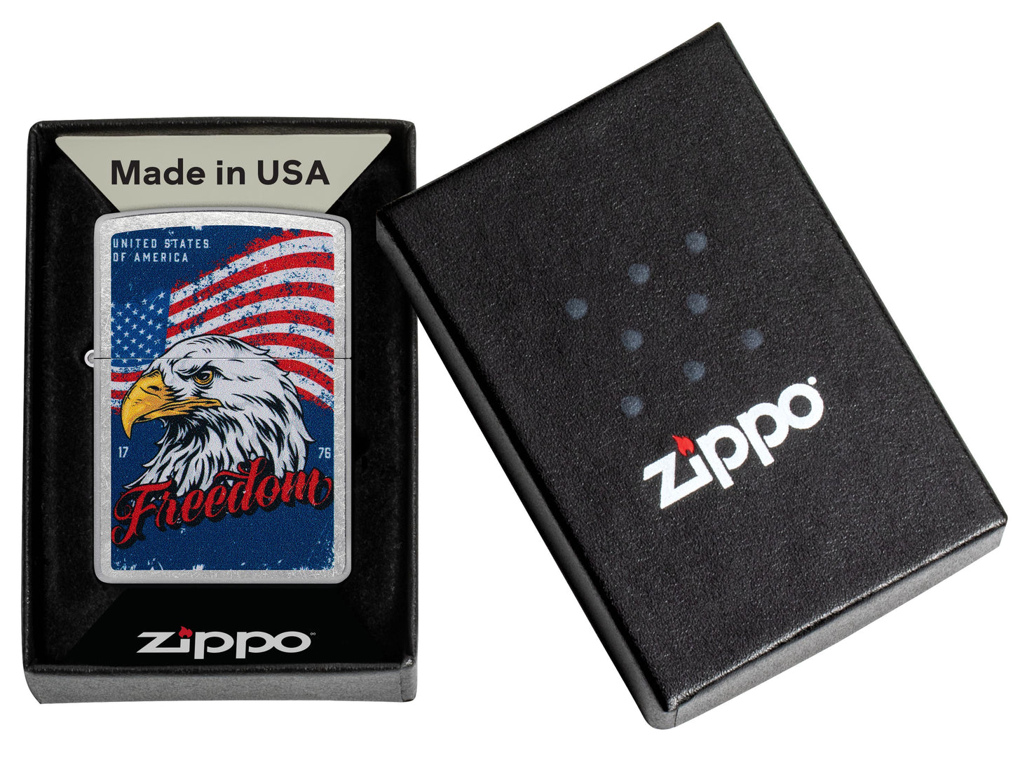 Zippo Freedom Eagle, Street Chrome Lighter #47272