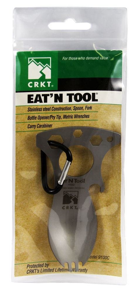CRKT Eat N Tool, Spoon/Fork/Bottle Opener, Screw, Wrenches, Silver #9100C