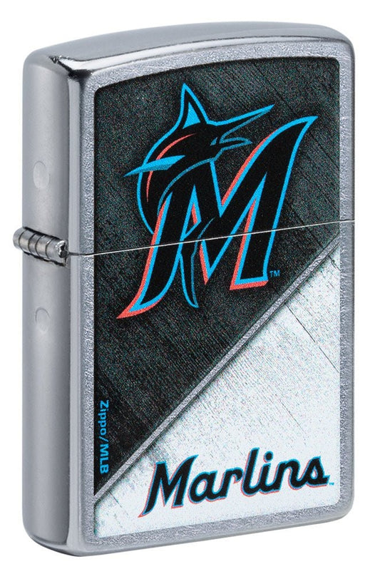 Zippo MLB Miami Marlins Baseball Team, Street Chrome Lighter #49737