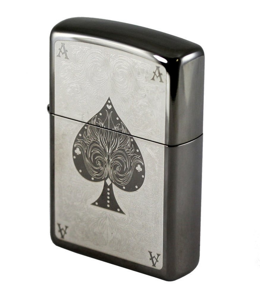 Zippo Lighter Ace Filigree Windproof Refillable Metal Construction Mad