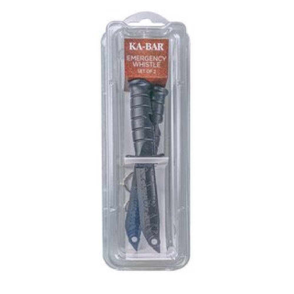 Ka-Bar Emergency Whistle, Set of 2 Knife Whistles, 100 dB Whistle, 3.75" #9925