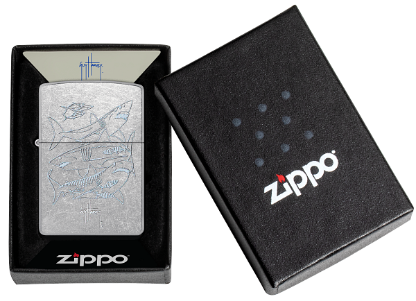 Zippo Guy Harvey Shark Design, Street Chrome Lighter #48595