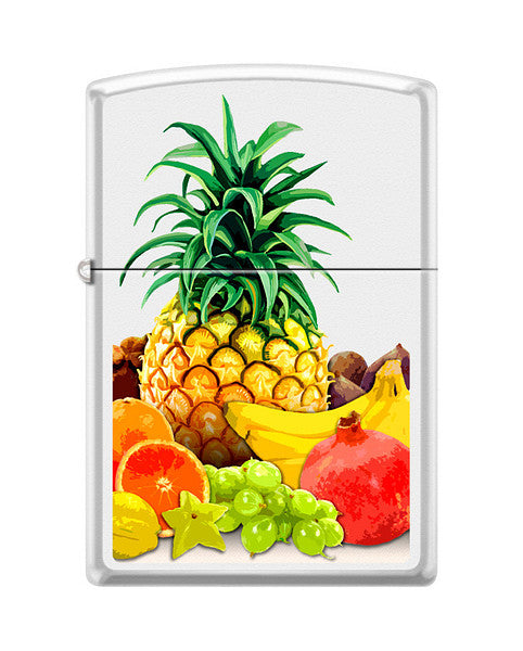 Zippo Tropical Fruit Design, White Matte Finish, Windproof Lighter #214-087876