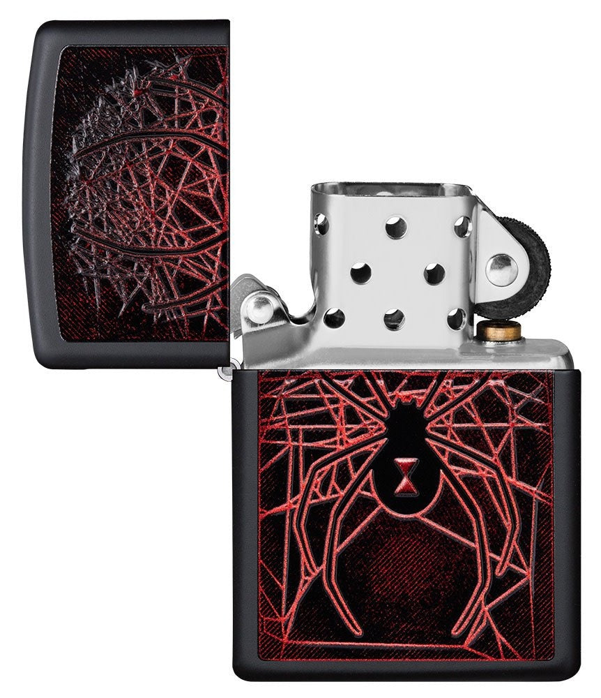 Zippo Spider Design, Textured Print, Black Matte Finish Lighter #49791