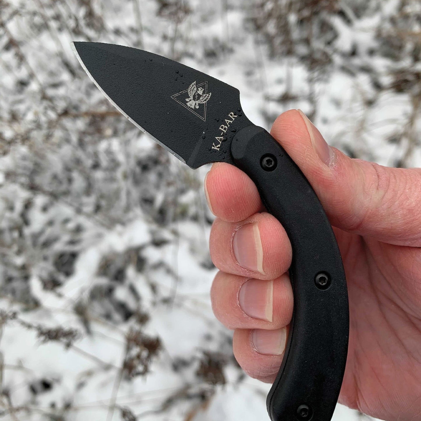 KA-BAR TDI Ladyfinger Knife, 1.9" Blade + Hard Plastic Molle Compatible Sheath #1494