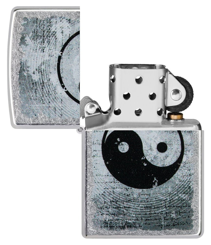 Zippo Yin Yang Order and Chaos Design, Street Chrome Finish Windproof Lighter #49772