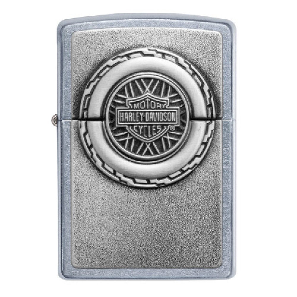 Zippo Harley Davidson Motorcycle Wheel Emblem, Genuine Windproof