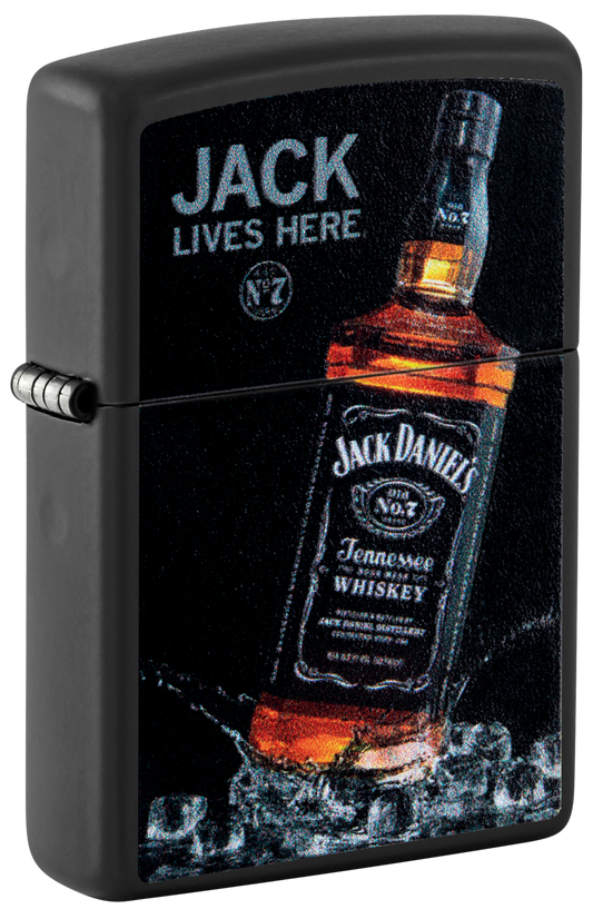 Zippo Jack Daniels Jack Lives Here, Black Matte Lighter #48290