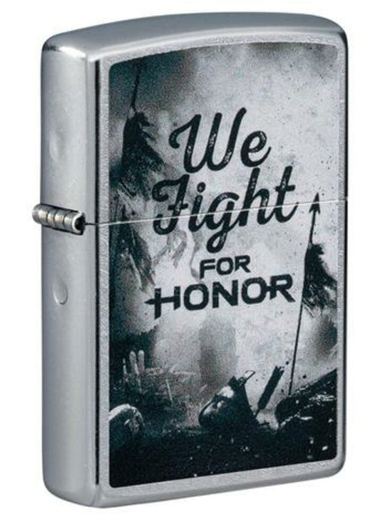 Zippo We Fight For Honor Gaming, Street Chrome Finish, Windproof Lighter #49243