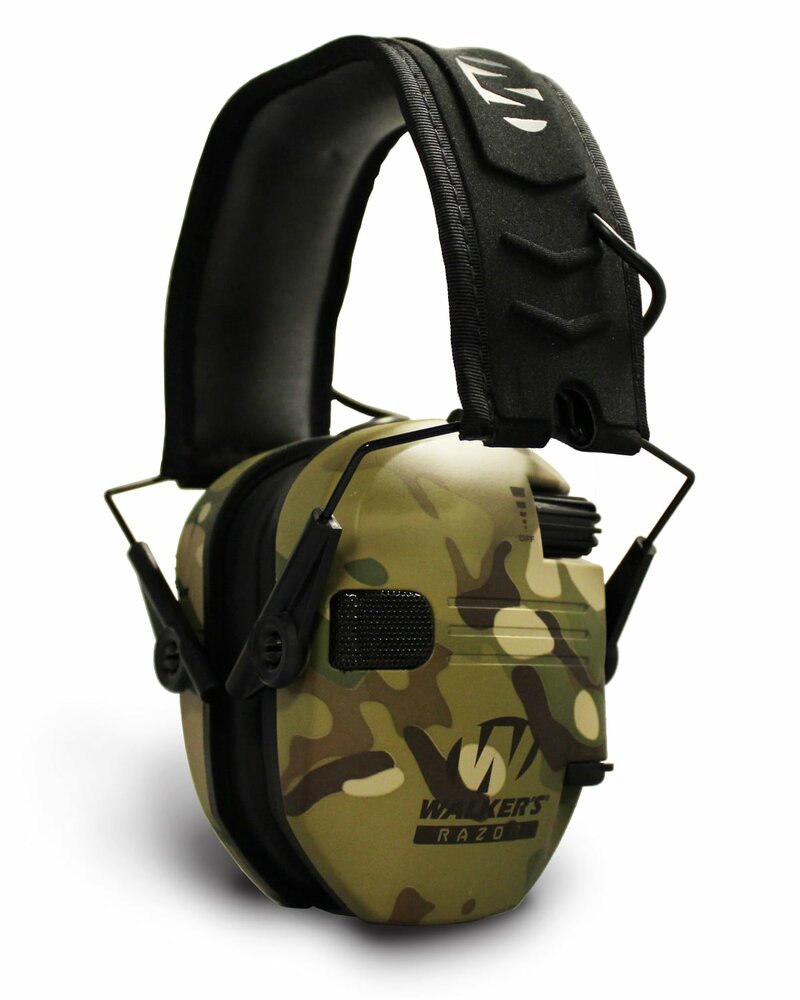 Walker's Razor Slim Electronic Earmuff + Batteries, NRR 23, Camo #RSEM –  Benhalex