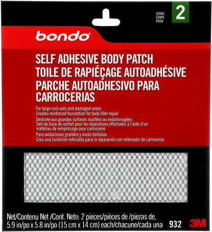 3M Bondo Self Adhesive Body Patch, for Large Rust-Outs and Damaged Areas, 2-pack #932