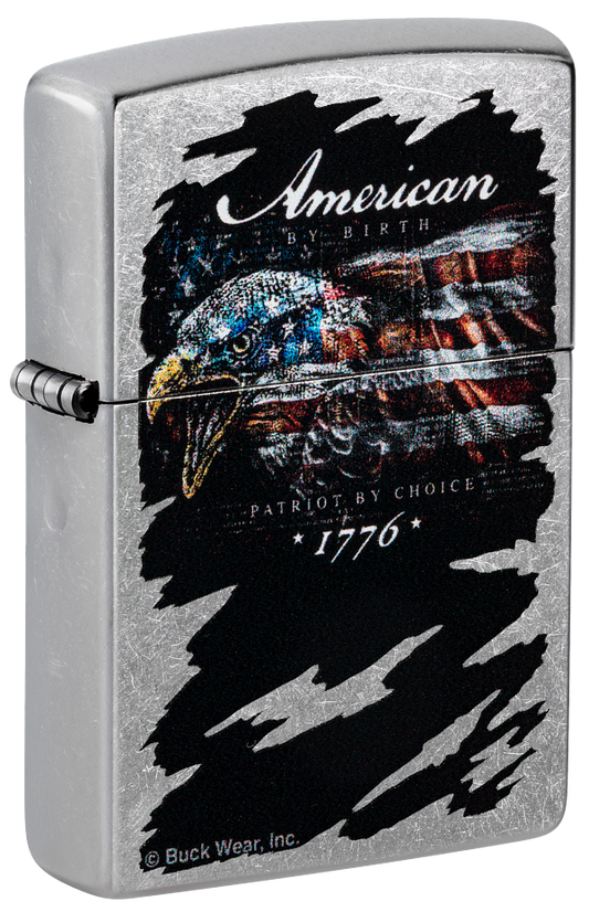 Zippo Buck Wear American Patriot Eagle USA Design, Street Chrome Lighter #48633