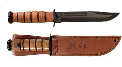 KA-BAR US Navy Knife Sheath, Brown Leather Fits 7" Blade Knives, 100% NEW #1225S