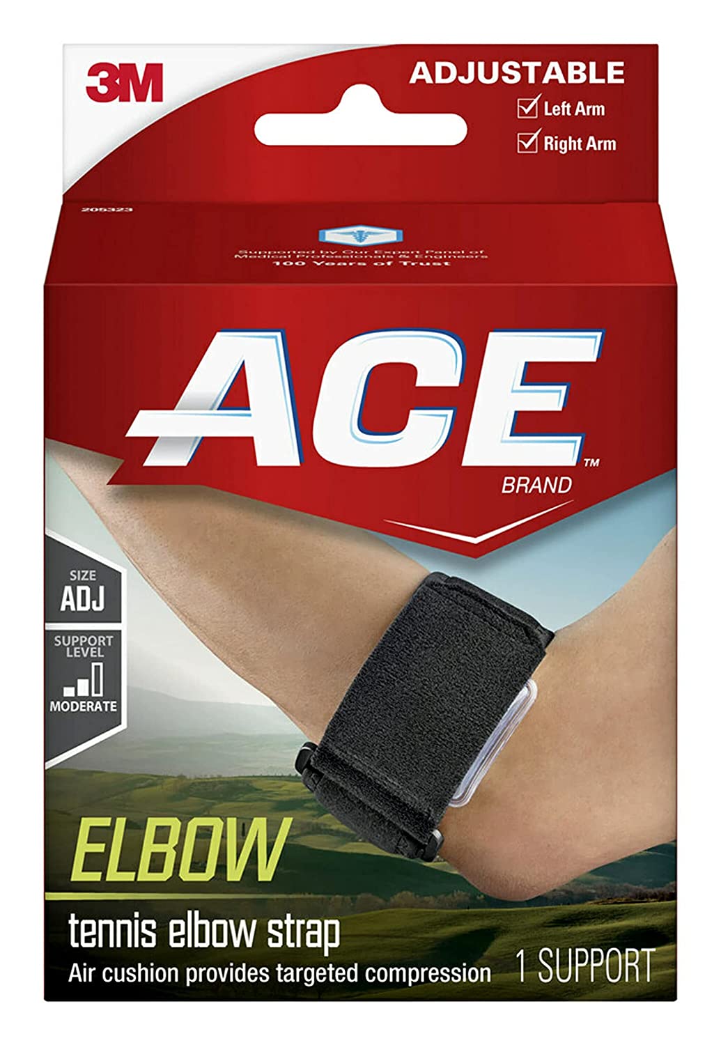 ACE Brand Reversible Wrist Brace, Gray – One Size Fits Most