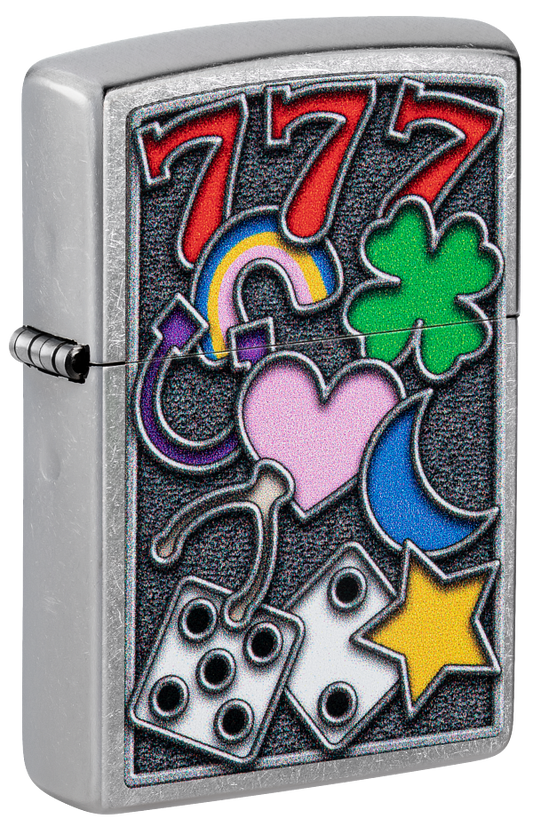 Zippo Casino Vibes Color Image Design, Street Chrome Lighter #48682