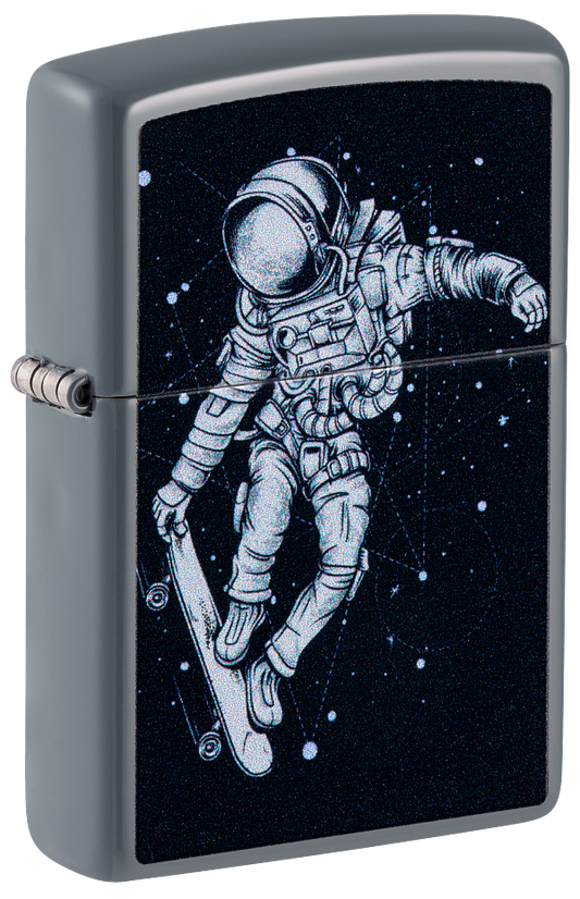 Zippo Skateboarding Astronaut Design, Flat Grey Lighter #48644