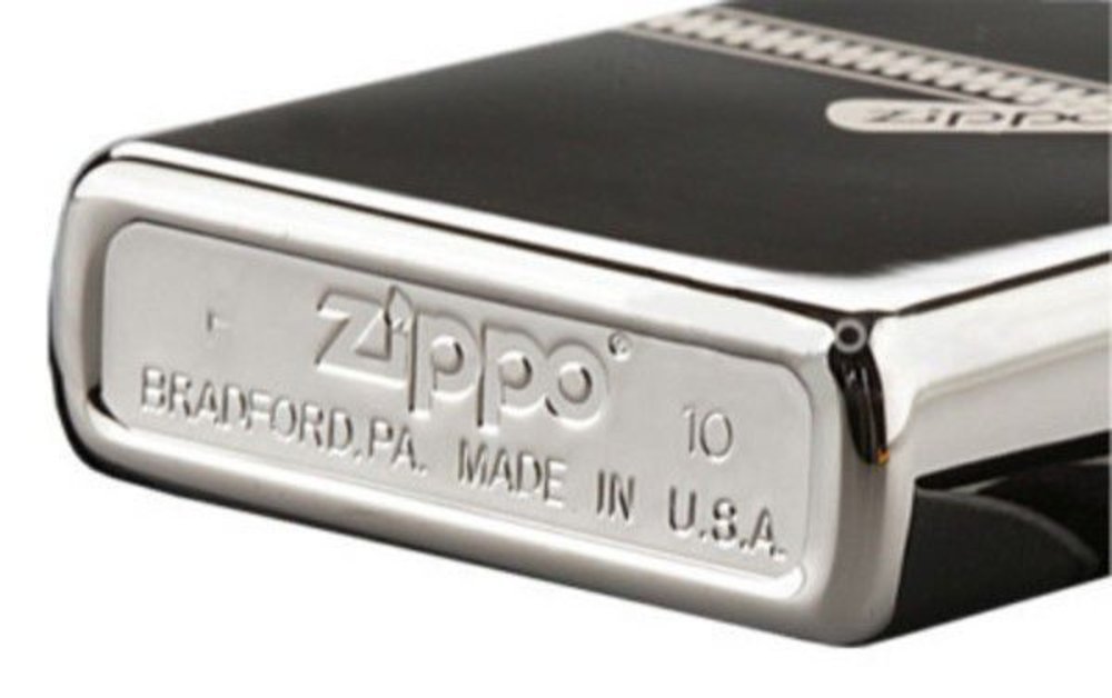 Zippo Zipped, Black Ice Finish with Zippo Logo, Genuine Windproof